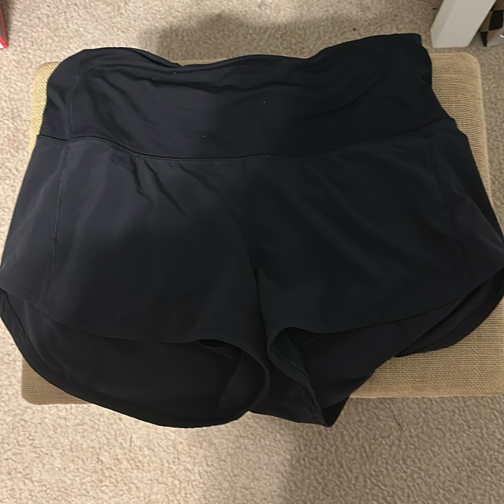 Lululemon speed ups 2.5 inch high rise size 6 black